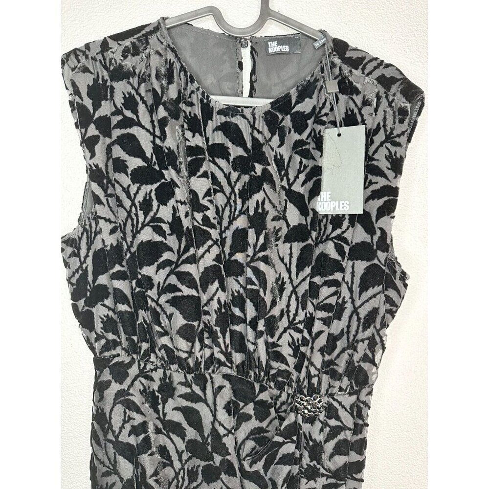 The Kooples Short Black Devore Velvet Dress Size S Cocktail - Picture 14 of 16
